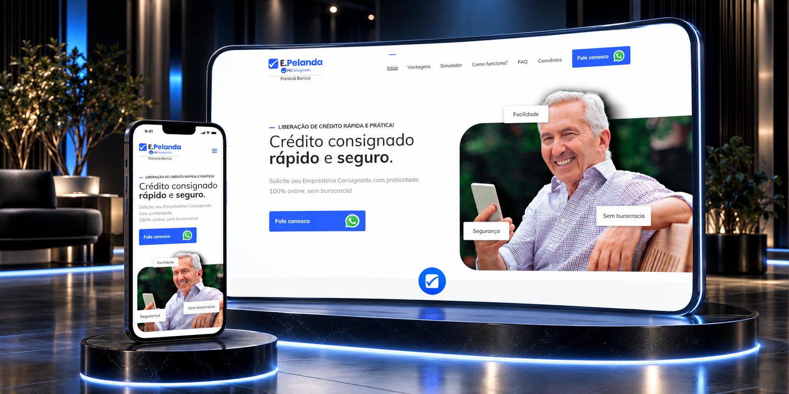 Mockup do projeto Epelanda — Consignado