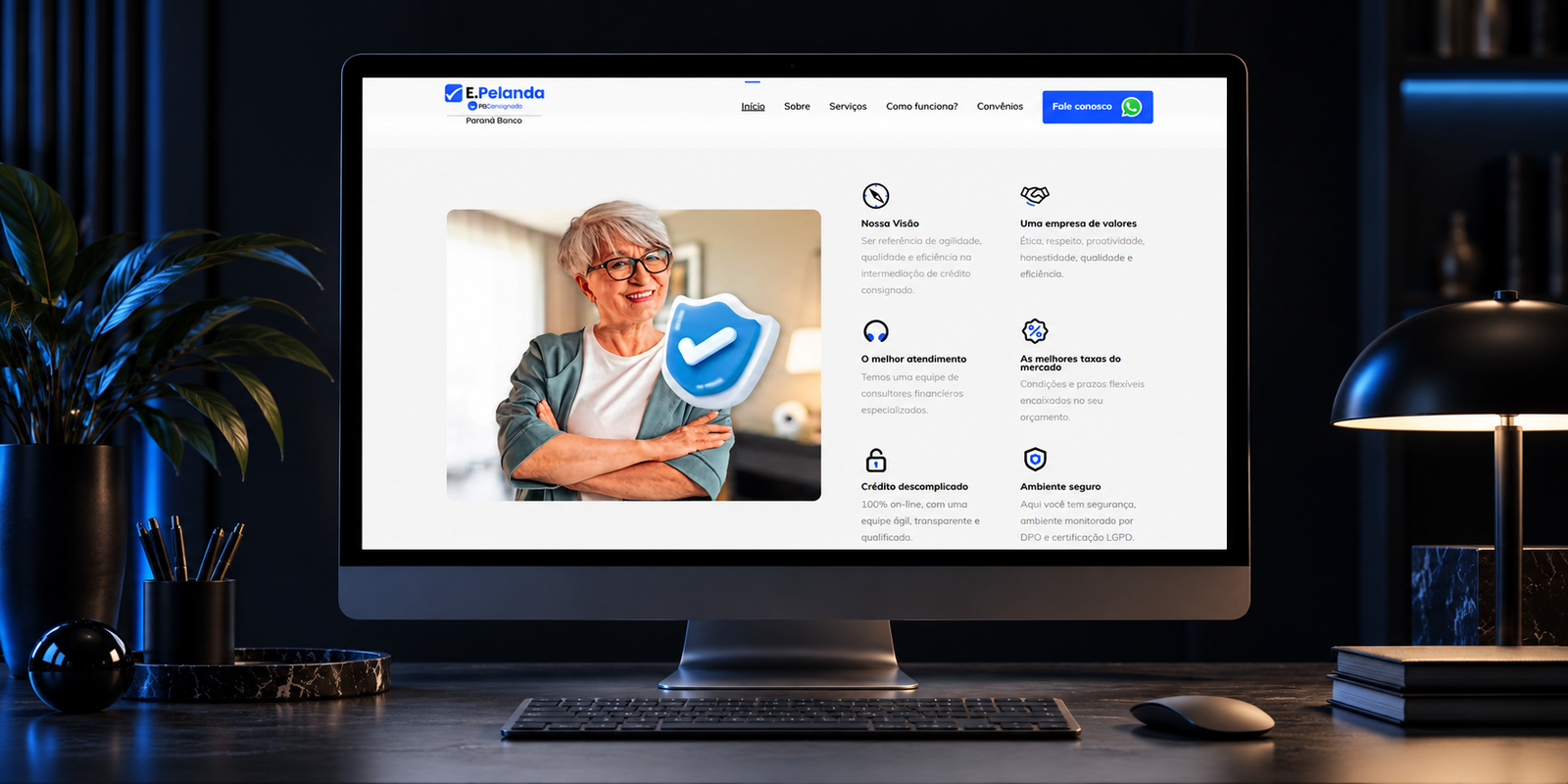 Mockup do projeto Epelanda — Site institucional