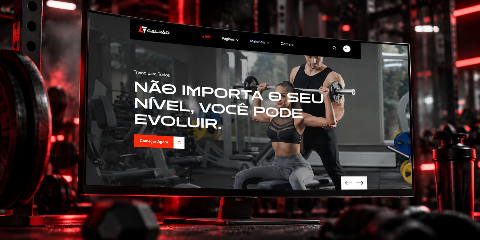 Mockup do projeto Galpão — Site institucional