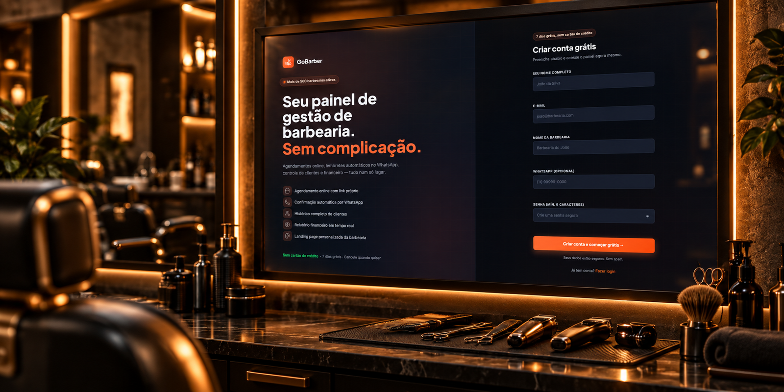 Mockup do projeto GoBarber — SaaS