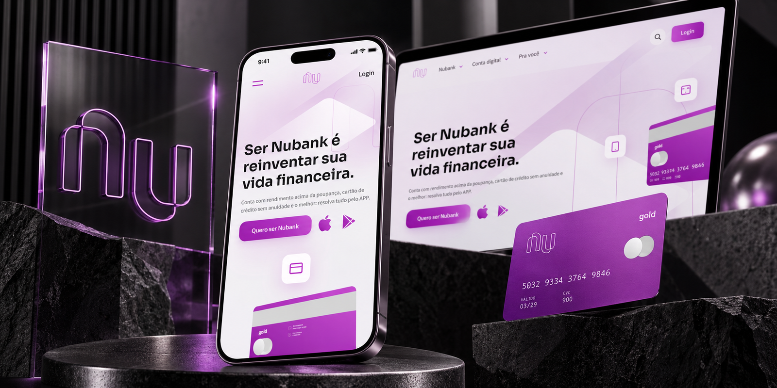 Mockup do projeto Nubank — Redesign