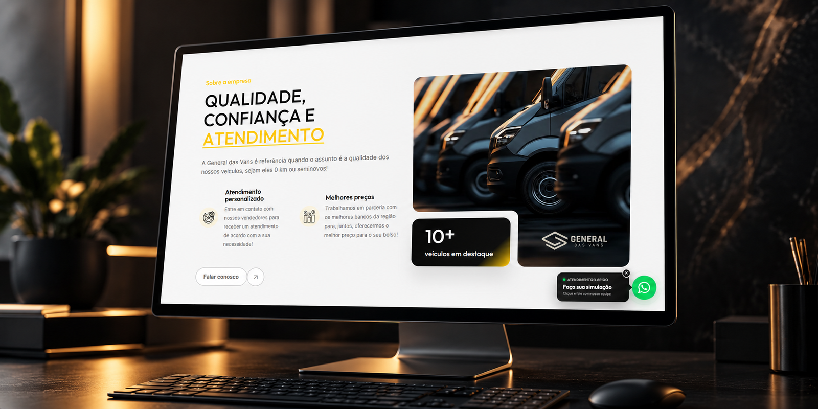 Mockup do projeto General — Site institucional